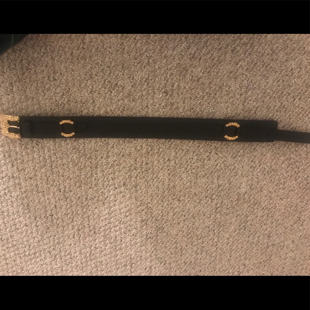 Genuine black leather belt